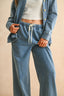 Washed Knitted Pants - Denim Blue