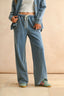 Washed Knitted Pants - Denim Blue