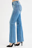 Tina Tummy Control High Rise Wide Leg Raw Cut Hem Jeans