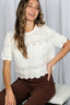 Short Sleeve Textured Sweater
