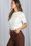 Short Sleeve Textured Sweater