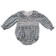 Blue Plaid Ruffle Collar Bubble Romper