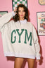 'Gym & Bed' Print Reversible Mockneck Sweatshirt