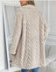 Houndstooth Pattern Fleece Coat: Cream