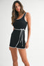 Scuba Terry Sleeveless Wrap Style Romper