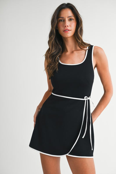 Scuba Terry Sleeveless Wrap Style Romper