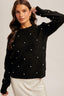 Pearl Detailed Sweater: Black