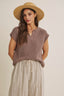 Slub Sweater Top In A Relaxed Fit: Mocha Mousse