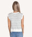 Striped Muscle Tank Sweater - Off White/Navy