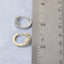 Staggered Baguette Cz And Plain Huggie Earring Set: G
