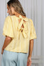 Sweet And Back Bow Accent Plaid Top