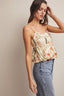 Patchwork Floral Peplum Cami Top
