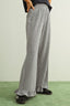 Crinkled Gingham Printed Pants With Ruffle Hem: Black