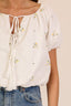 Meadow Bloom Tie-Neck Puff Sleeve Top