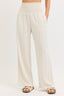 Smock Wasit Lined Blend Wide Leg High Rise Pants