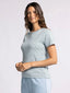 Lexi Tee - Turquoise Stripe