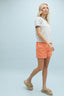 Contrast Striped Knit Top - White/Blue