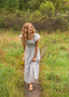 Summer Flutter Sleeve Midi Dress: XL