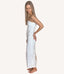 Mix Sequins Spaghetti Strap Back Slit Midi Dress - White