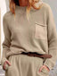 Pocket Detail Dropped Shoulder Sweater: One Size