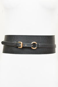 Leather Waist Belt w/Gold Hardware