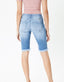 Mid Rise Distressed Hem Detail Bermuda