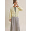 Cottage Garden Wool Blend Floral Placket Sweater Cardigan: OATMEAL