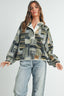 The Moss Patchwork Fleece Half Snap Top: OLIVE MULTI