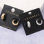 Gold Dipped Croissant Twist Huggie Hoop Earrings: S