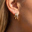Cz Pave Layered Hinge Hoop Earrings: S