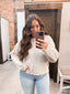 Knit Sweater Button Down Long Sleeve Cardigan Top: Light Heather Grey