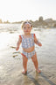 Block Print Floral Ruffle Bikini Set