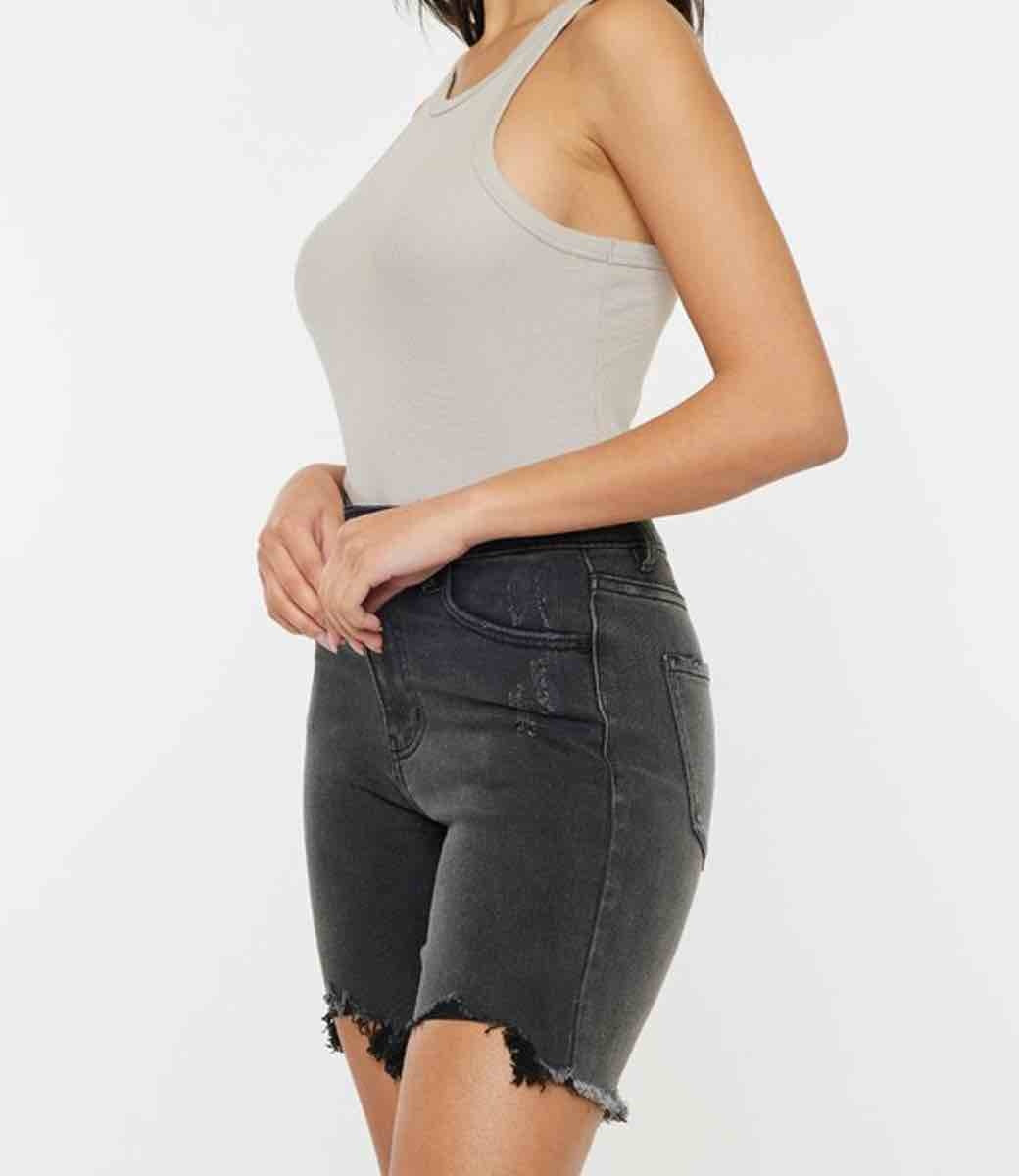 Dolly High Rise Bermuda Shorts - Black