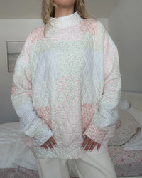 Quilted Pastel Mockneck Sweatshirt