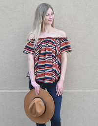 Off The Shoulder Stripe Woven Top