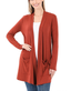 Slouchy Pocket Open Cardigan - Dk Rust