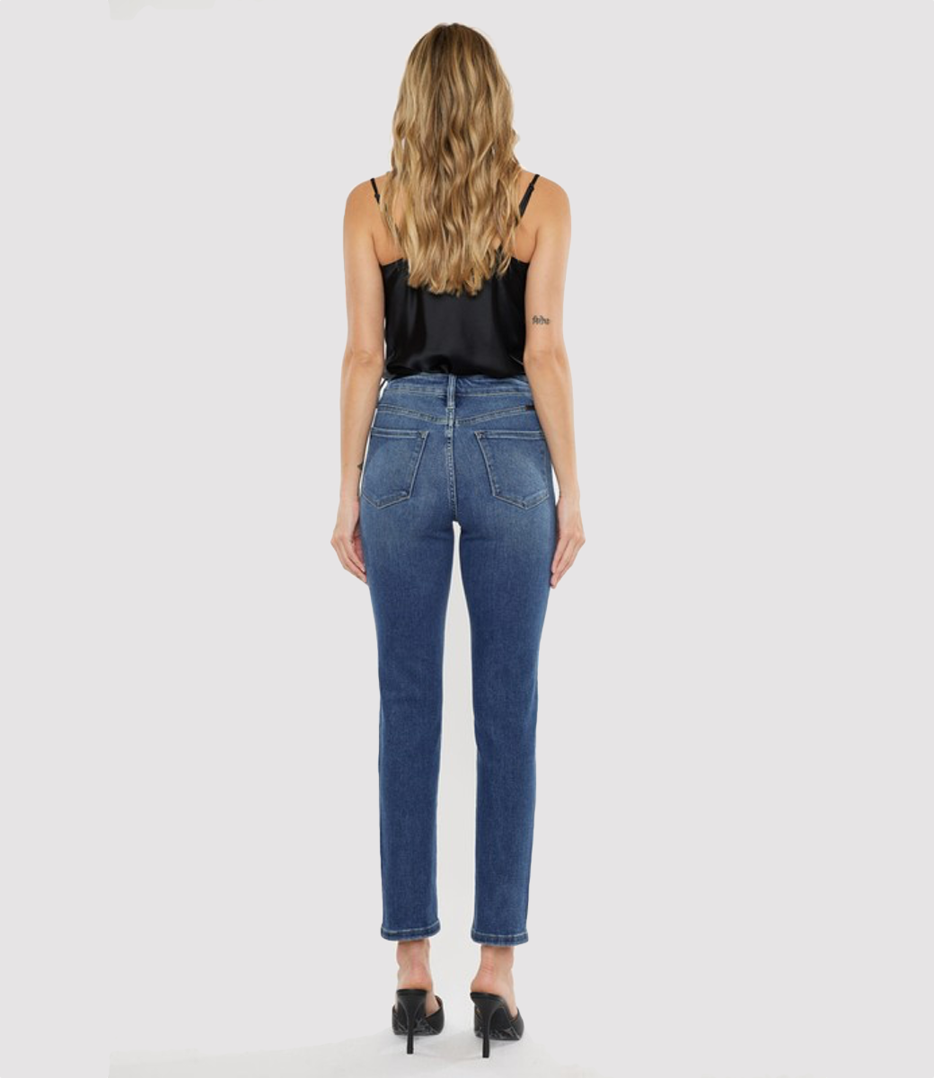 Adaline High Rise Slim Straight Jeans - Medium Wash