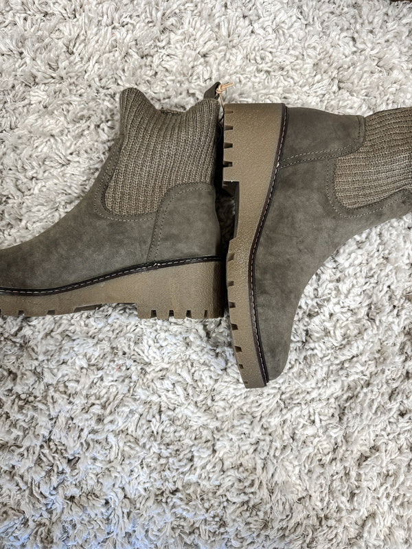 Kara Sweater Boot - Khaki