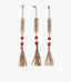 Red/White Beaded Tassle Ornament