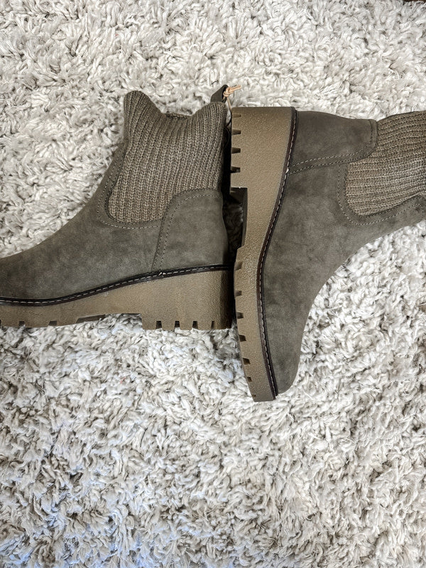 Kara Sweater Boot - Khaki