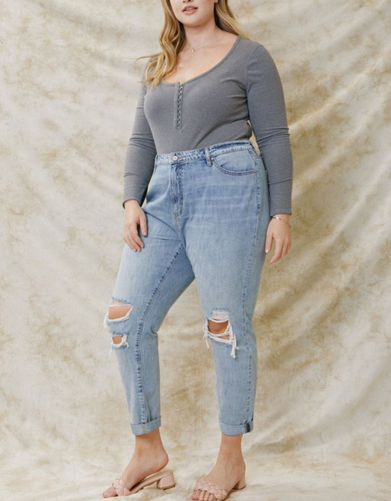 Bridget Curvy Ultra High Rise Mom Jeans - Light