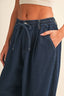 DENIM ELASTIC WAIST RELAXED FIT BALLOON PANTS: DK DENIM