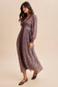 LACE TRIM FLORAL MAXI DRESS: BURNT MOCHA