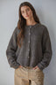 Knit Sweater Long Sleeve Button Down Cardigan Top: Brown