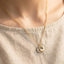 Gold Interlocking Ring Charm Pendant Necklace: TT