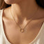 Gold Dipped Circle Cutout Pendant Necklace: G