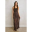 Polka Dot Pull On Maxi Skirt: CHOCOLATE CREAM