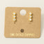 Gold Dipped Cz Triple Stud Bar Stud Earrings: G