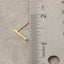 18K Gold Dipped Cz Pave Bar Stud Earrings: G