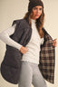 REVERSIBLE OVERSIZED QUILTTED PLAID VEST: Brown